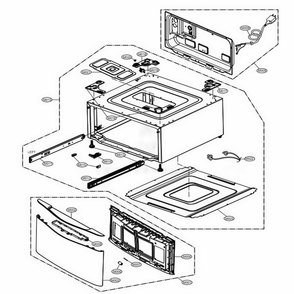 Outer Case Assembly Diagram and Parts List for 51992 ABWESEU LG Washer Dryer Combo