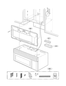 Installation Parts Diagram and Parts List for MV1604SBQ01  LG Microwave