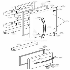 Door Parts Diagram and Parts List for 68272 ASWCSER LG Refrigerator