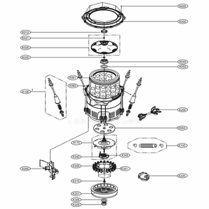Tub Assembly Diagram and Parts List for WT1150CW ABWEVUS LG Washer