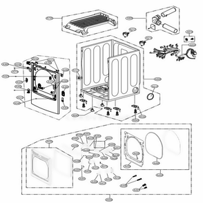 Cabinet And Door Assembly: Electric Type Diagram and Parts List for DLE7200WE ABWEEUS LG Dryer