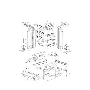 Door Diagram and Parts List for LFX29927SB 00 LG Refrigerator