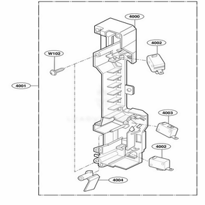 Latch Board Parts Diagram and Parts List for 80592 AW1ESEA LG Microwave