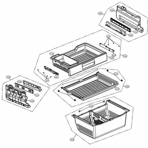 Freezer Parts Diagram and Parts List for LFXS30727S ASTCNA4 LG Refrigerator
