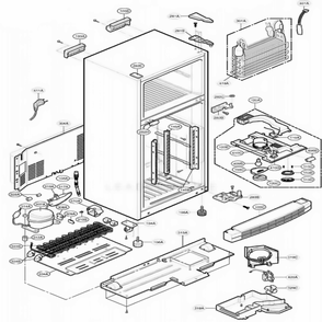 Main Parts 1 Diagram and Parts List for LRTBC2025T ATICLGX LG Refrigerator