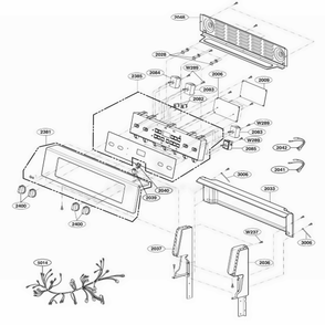 Controller Parts Diagram and Parts List for LRE3091SW FWHLLCA LG Range