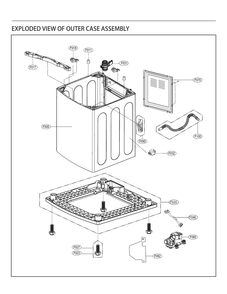 Outer Case Assembly Diagram and Parts List for T1772HFFSP5 ASSEPUS LG Washer