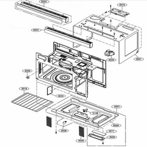 Oven Cavity Parts Diagram and Parts List for LMV1760ST CSBELGA LG Range