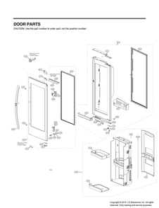Door Parts 2 Diagram and Parts List for GR-X248MSYM ASTCNA0 LG Refrigerator