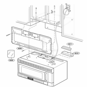 Installation Parts Diagram and Parts List for 64669 AB1ESEA LG Range