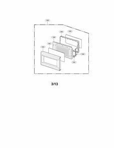Door Parts Diagram and Parts List for 72166222011  Kenmore Microwave
