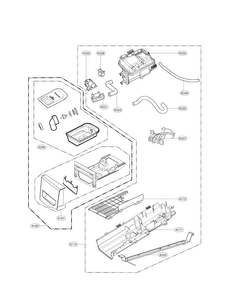 Drawer Panel Parts Diagram and Parts List for DLEX3370W  LG Dryer