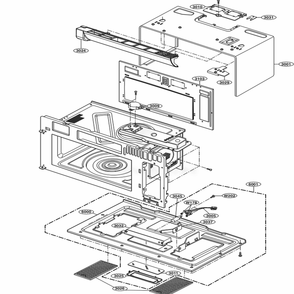 Oven Cavity Parts Diagram and Parts List for LSMC3089BD CBDESTD LG Microwave