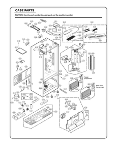Case Parts Diagram and Parts List for GR-J318LQTM AWBCSE2 LG Refrigerator