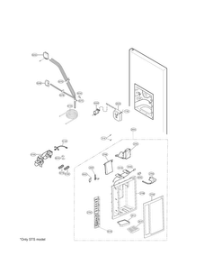 Ice And Dispenser Parts Diagram and Parts List for LSC27937SW  LG Refrigerator