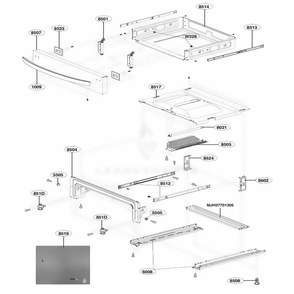 Drawer Parts Diagram and Parts List for LSG4515ST ASTELGA LG Range