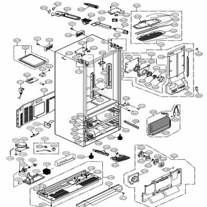 Case Parts Diagram and Parts List for 71079 AWBCSE3 LG Refrigerator