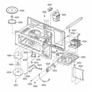 Interior Parts 1 Diagram and Parts List for 85770 WHESEC LG Range