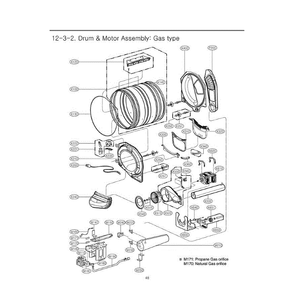 Section 1 Diagram and Parts List for DLG2602W ABWEEUS LG Dryer