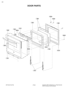 Door Parts Diagram and Parts List for FR475ALS ABDLLGA LG Range