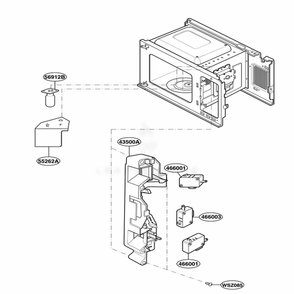 Latch Board Parts Diagram and Parts List for SBM7700B CBKESBM LG Range