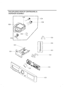Controlanel And Dispenser Assembly Diagram and Parts List for WM1455HVA ASSEPUS LG Washer