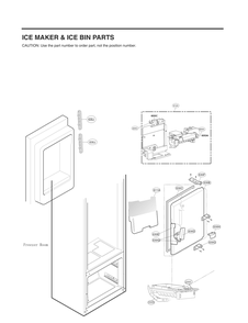 Ice Maker And Ice Bin Parts Diagram and Parts List for GC-L228NSSM ASTCNA0 LG Refrigerator