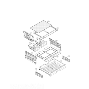Refrigerator (Pantry) Diagram and Parts List for LFC25765SW 00 LG Refrigerator