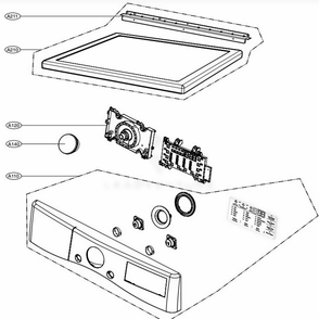 Control Panel And Plate Assembly Diagram and Parts List for DLEX4000W ABWEEUS LG Dryer