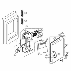 Ice Maker And Ice Bin Parts Diagram and Parts List for LSFXC2476D ASBCNA0 LG Refrigerator