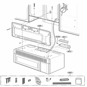 Installation Parts Diagram and Parts List for MH6150XLQ AW1EWRP LG Wall Oven