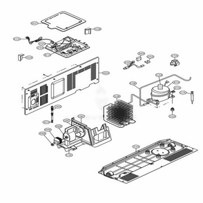 Machine Compartment Diagram and Parts List for 51373 AST1SER LG Refrigerator