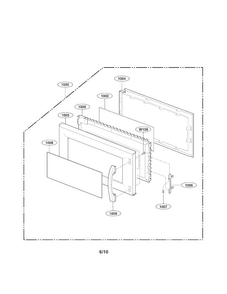 Door Parts Diagram and Parts List for MV1502B-01  LG Microwave