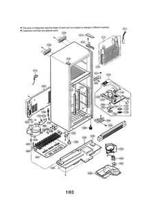 Cabinet Diagram and Parts List for LRTG2011BS  LG Refrigerator