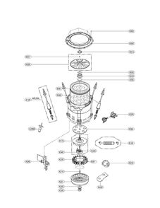 Tub Assembly Parts Diagram and Parts List for WT5070CW 00 LG Washer