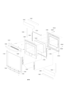 Door Assembly Parts Diagram and Parts List for LRE3083SW  LG Range