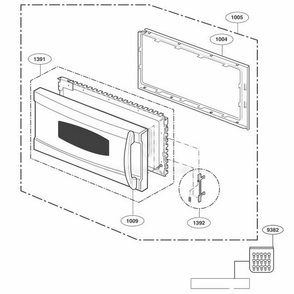 Door Parts Diagram and Parts List for JVM1490CH ABSEGEU LG Range