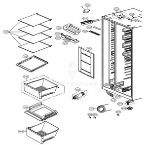 Refrigerator Compartment 2 Diagram and Parts List for LSXS26326S ASTCNA5 LG Refrigerator