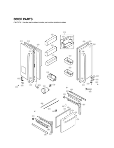 Door Parts Diagram and Parts List for LFX25974SW 03 LG Refrigerator