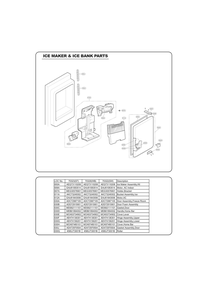 Ice Maker And Ice Bin Parts Diagram and Parts List for GC-L258VQXD ASWCSE1 LG Refrigerator
