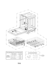 Exploded View Parts Diagram and Parts List for LDS5540BB  LG Dishwasher