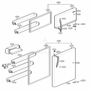 Door Parts Diagram and Parts List for 78033 ASTCSE2 LG Refrigerator