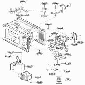 Interior Parts Diagram and Parts List for JES1351WB AM1EGEU LG Wall Oven