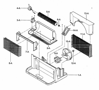 Air Handling/cycle Parts Diagram and Parts List for 58073069301  Kenmore Air Conditioner