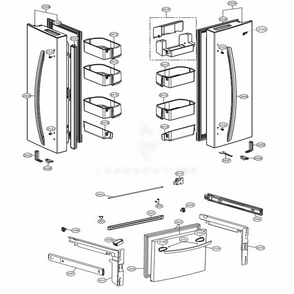 Door Parts Diagram and Parts List for LFC24770ST ASTCNA2 LG Refrigerator