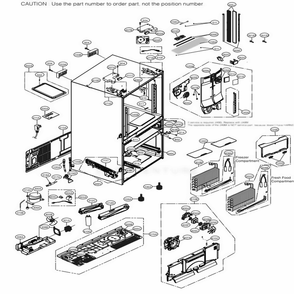 Case Parts Diagram and Parts List for LMXC23746D ASBCNA0 LG Refrigerator
