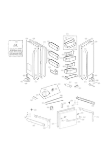 Door Parts Diagram and Parts List for LFX33975ST 02 LG Refrigerator