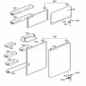 Door Parts Diagram and Parts List for 79372 ASW1SER LG Refrigerator