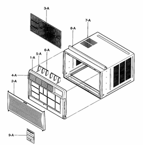 Cabinet/front Grille Assy Diagram and Parts List for 58075281700  Kenmore Air Conditioner