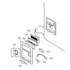 Dispenser Parts Diagram and Parts List for 77549 AWBCSER LG Refrigerator